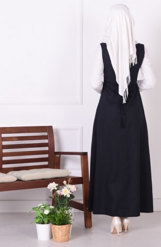 Çapraz Bağlamalı Elbise 4172-01 Siyah