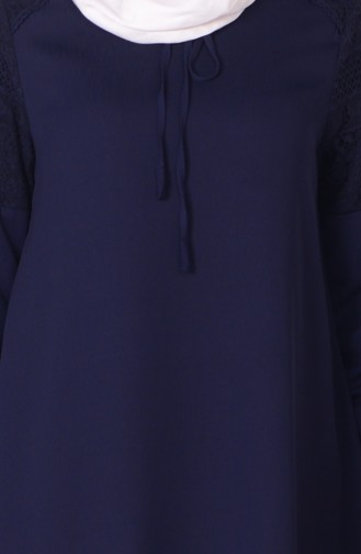 Lace Detailed Tunic 1340-02 Navy Blue 1340-02