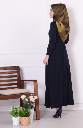 Navy Blue Hijab Dress 2009-06