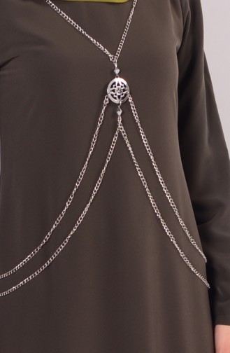 Khaki Hijab Dress 4042-03