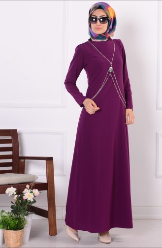 Purple Hijab Dress 4042-06