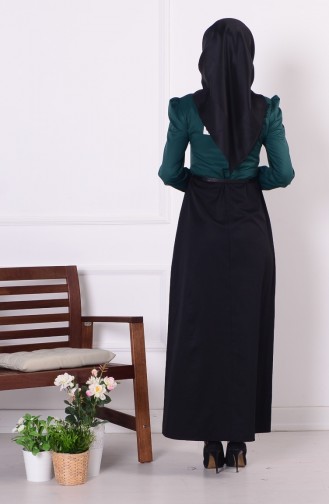 Smaragdgrün Hijab Kleider 4174-01