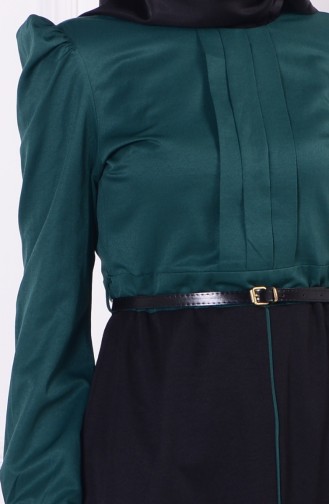 Smaragdgrün Hijab Kleider 4174-01