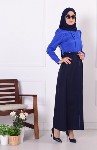 Saxe Hijab Dress 4174-07