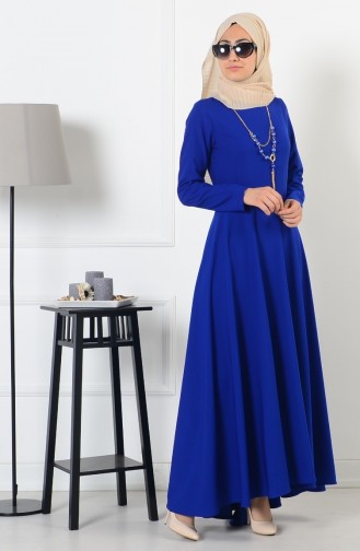 بيزلايف فستان بتصميم غير متماثل الطول 4055-05 لون أزرق 4055-05