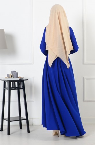 بيزلايف فستان بتصميم غير متماثل الطول 4055-05 لون أزرق 4055-05