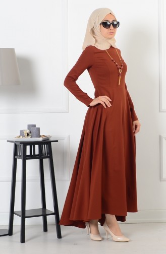 Asymmetrisches Kleid 4055-06 Tabak 4055-06