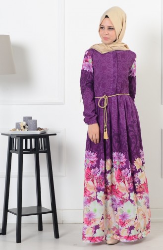 Purple Hijab Dress 6526B-02