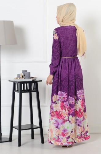 Purple Hijab Dress 6526B-02
