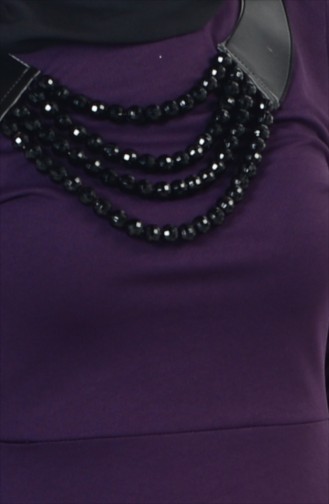 Necklace Detailed Dress 2010-02 Purple 2010-02