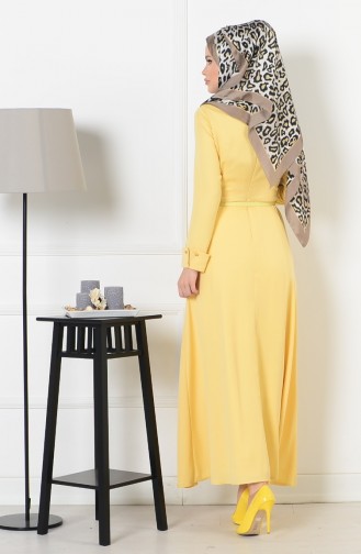 Yellow Hijab Dress 7087-02