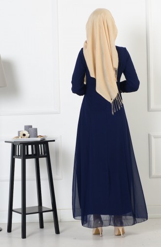 Habillé Hijab Bleu Marine 4083-02