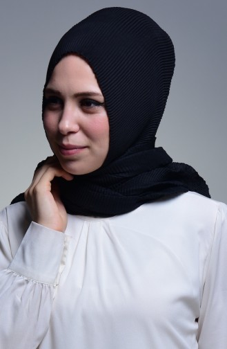 Pliseli Şal 5111-01 Siyah