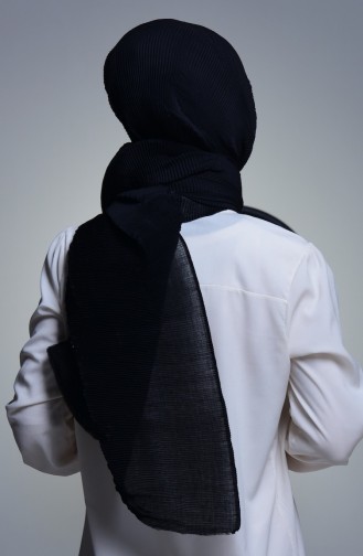 Pliseli Şal 5111-01 Siyah