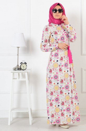 Fuchsia Hijab Dress 165038-02