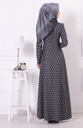 Grau Hijab-Abendkleider 7022-02