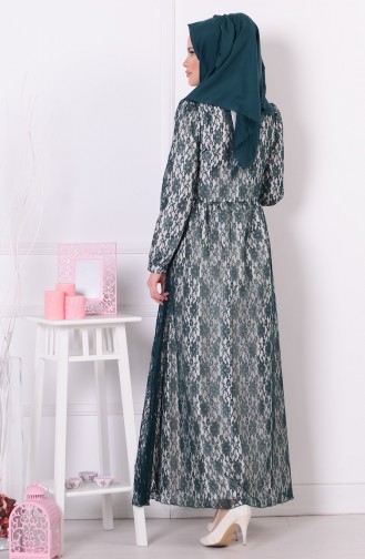 Khaki Hijab Evening Dress 70105-03