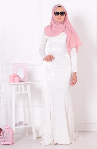 Bone Hijab Evening Dress 70129-01