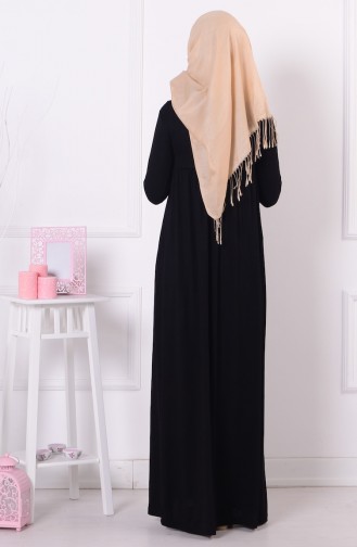 Black Hijab Dress 0729B-04