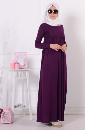 Robe Plissée Grande Taille 0729B-01 Plum 0729B-01