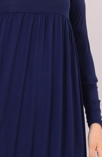 Navy Blue Hijab Dress 0729-04