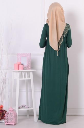 Emerald Green Hijab Dress 0729B-05