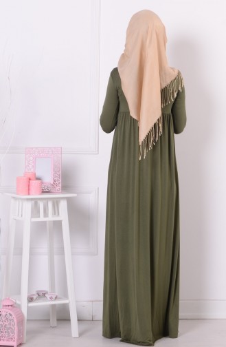 Khaki Hijab Dress 0729B-03