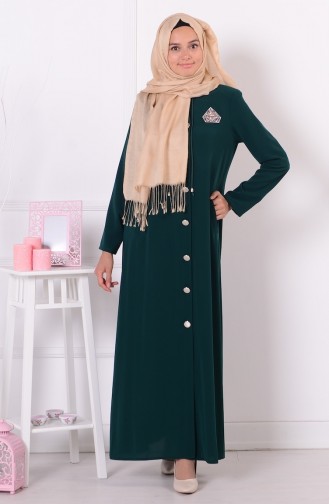 Abaya mit Kapuzen 0480-01 Smaragdgrün 0480-01