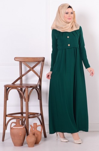 Grün Hijab Kleider 0850-03