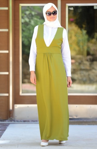 Khaki Hijab Dress 0855-03