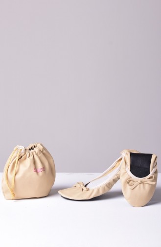 Creme Damen Ballerinas 02