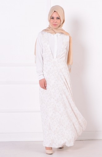 Ecru Hijab Dress 165032-01