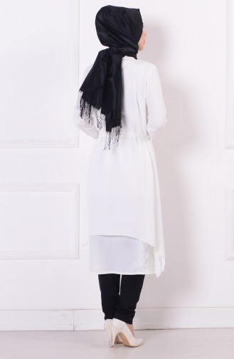 Lace Garnish Tunic 160250-01 Ecru 160250-01