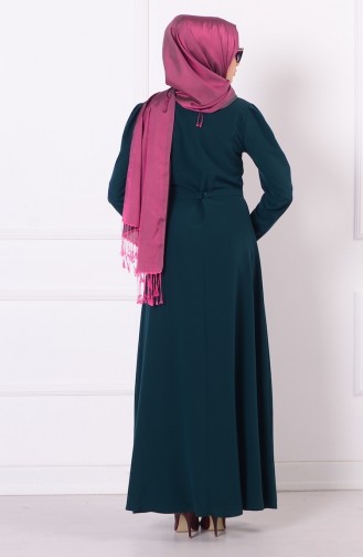 Emerald Green Hijab Dress 4047-06