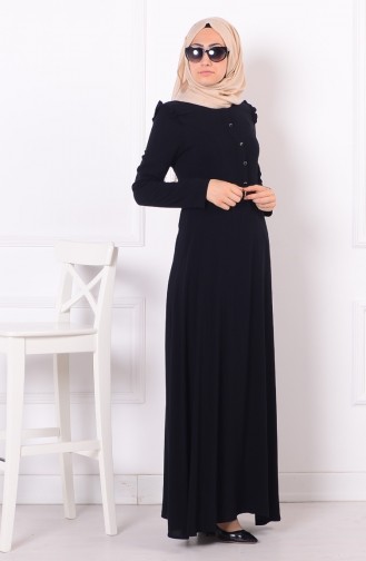 Black Hijab Dress 4155-03