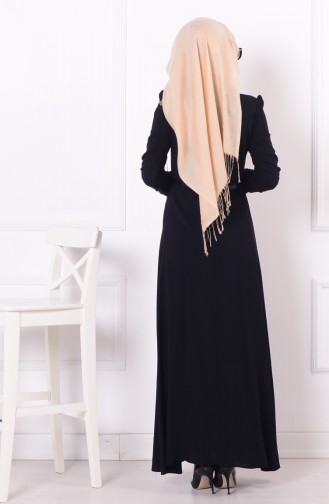 Black Hijab Dress 4155-03