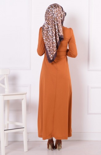 Mustard Hijab Dress 4009-05