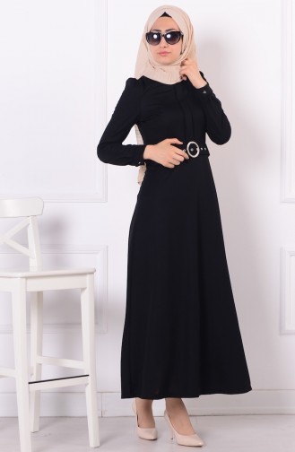 Black Hijab Dress 4009-08
