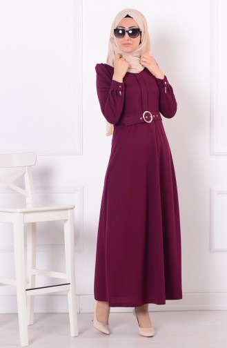 Plum Hijab Dress 4009-10
