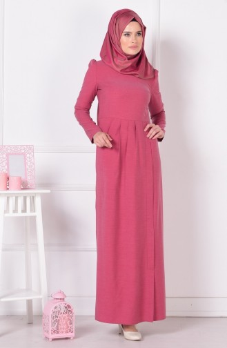 Claret Red Hijab Dress 2552-04