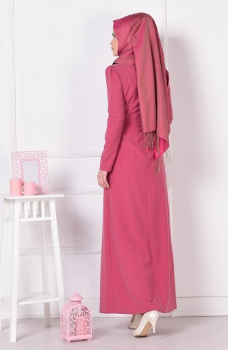 Claret Red Hijab Dress 2552-04
