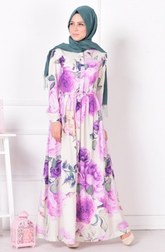 Violet Hijab Dress 6526C-02