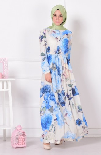 Blue Hijab Dress 6526C-04