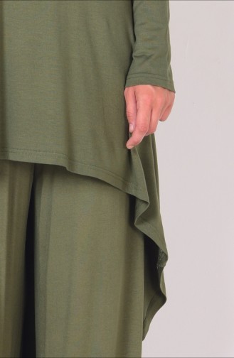 Penye Tunik Pantolon Takım 2553-02 Haki Yeşil
