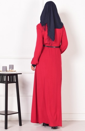 Claret Red Hijab Dress 2216-03