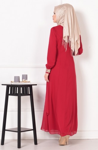 فستان للمناسبات لون خمري  52221-16