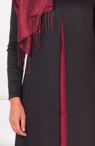 Claret Red Hijab Dress 2555-01