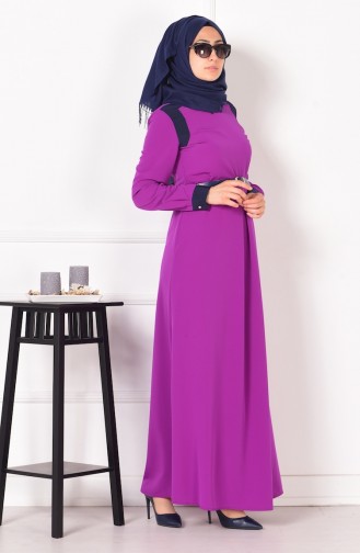 Purple Hijab Dress 4181-07