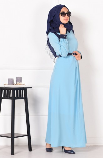 Blau Hijab Kleider 4181-08
