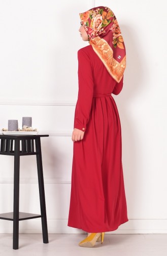 Claret Red Hijab Dress 2015-02